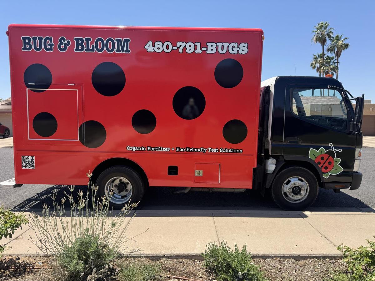 Bug & Bloom custom organic soil and tree feeding truck
